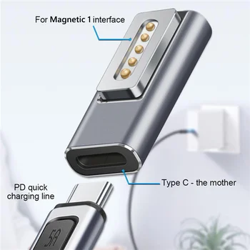 1~5VNT C Tipo Magnetinių USB PD Adapteris Jungties Tipas-C moterį, 2 USB C Moterų Magnetas Kištuko Keitiklį MacBook