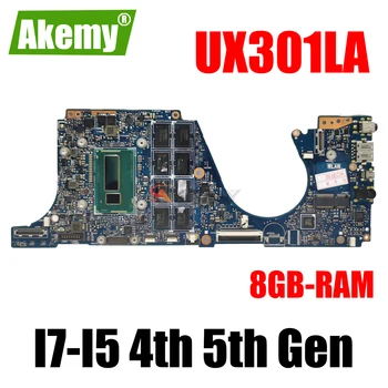 UX301LA MAINBOARD ASUS UX301 UX301L UX301LAB Nešiojamas Plokštė I7-I5 4th 5th Gen 8GB-RAM Bandymo Mainboard darbas 100%
