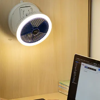 USB Įkrovimo Sulankstomas Ventiliatorius Kabinti Ventiliatorių su LED Šviesos 4 Greitis Reguliuojamas Oro Aušintuvas Akių Apsauga Stalo Lempa, Miegamojo