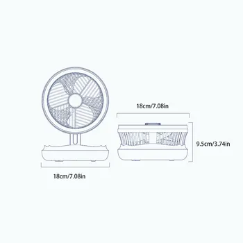 USB Įkrovimo Sulankstomas Ventiliatorius Kabinti Ventiliatorių su LED Šviesos 4 Greitis Reguliuojamas Oro Aušintuvas Akių Apsauga Stalo Lempa, Miegamojo