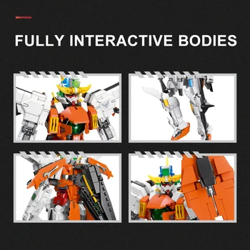 Techniniai Mecha Deformacijos Super Robotas Karo Duomenys Modelis Blokai Miesto Berniukų Dovanos Kariai Titan Knight Anime Plytų Žaislai