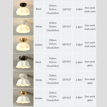 Šiaurės Eilėje Lubų Šviesos diodų (LED) Keramikos Stiklo Kremas Dekoratyvinės Lempos, Miegamojo, Prieškambario Gyvenamasis Kambarys Balkonas Patalpų Apšvietimas