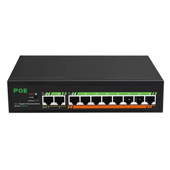 8-port 10/100/1000Mbps Gigabit+2 Uplink Port PoE Switch Built-in 120W Maitinimo Stebėjimo Kamerą Vlan Atskirai