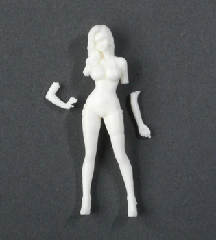 Unpainted Modelio Rinkinio GK Derva, Derva Baltųjų Pelėsių 1/24 Mastelis Moterų Automobilio Modelį Mergina Unpainted Humanoi Anime Garažo Rinkinys 3D Spausdinimo GK